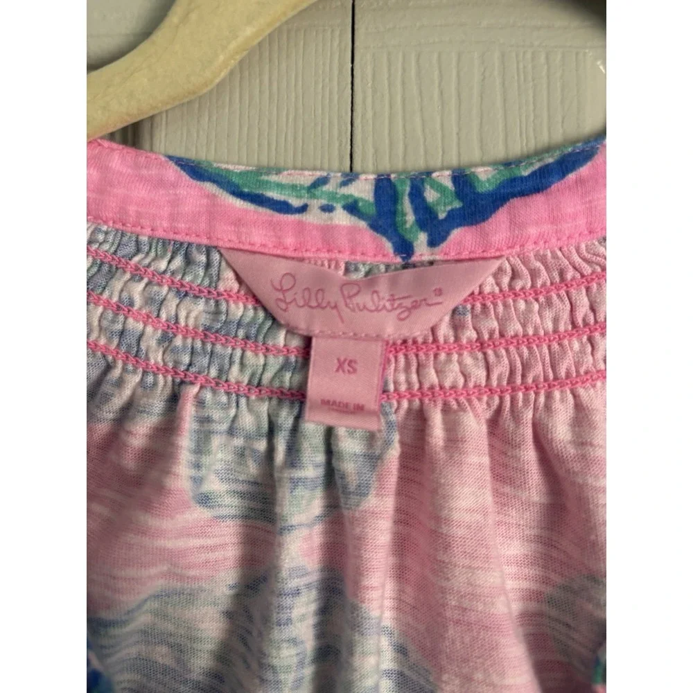 Lilly Pulitzer Essie Princess‎ Pink Seashell Beach Sleeveless Dress V-Neck XS - Picture 5 of 11